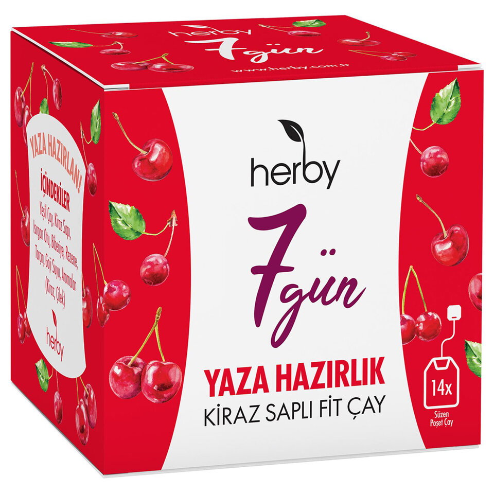 HERBY YEŞİL ÇAY 14'LÜ 27 GR-7 GÜN KİRAZ SAPLI